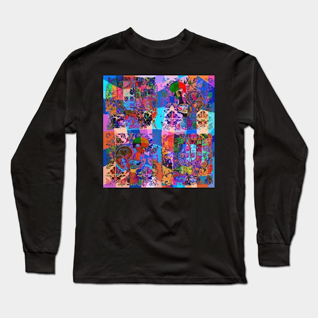 Portuguese abstract folk art Long Sleeve T-Shirt by Azorean1963